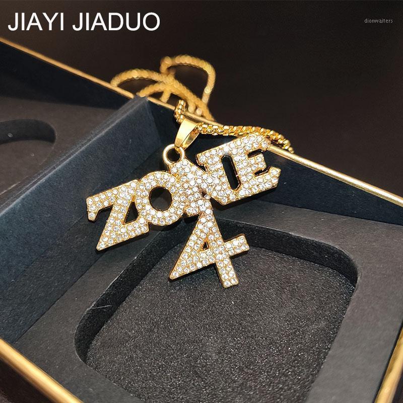 

Chains Men's Hip Hop Bling Jewelry Pendant Necklace Fashion ZONE4 Gold Color