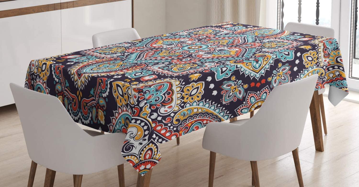 

Bohemian Style Motif Vintage Inspired Traditional Art, Dining Room Kitchen Rectangular Table Cover Cloth