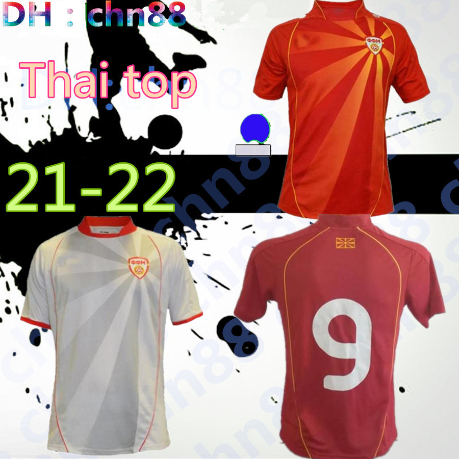 

21 22 North Macedonia soccer jersey Pandev 2021 2022 maillot de foot national team Home Away Jahovic ALIOSKI IBRAIMI ELMAS Enis Bardhi Men f, Black;yellow