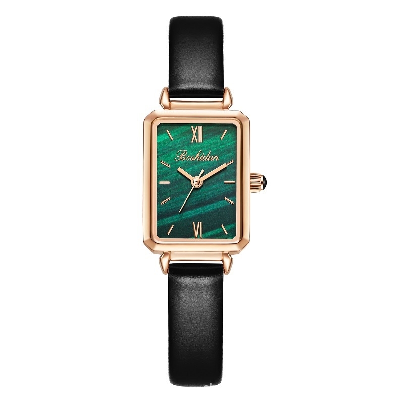 

Tiktok LolaRose watches with the same watch, female British student, simple small dial green table, Peacock green belt
