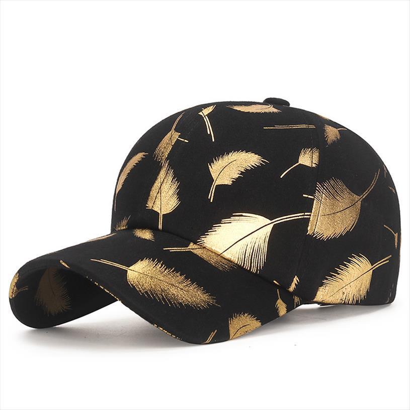 

Fashion Cool Women Men Ponytail Baseball Female Male Sport Visors Feather Golden Print Sun Cap Hat For, Blue;gray