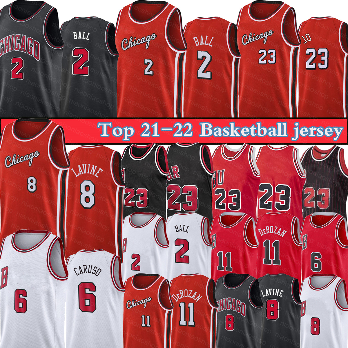 

Zach 8 LaVine Lonzo 2 Ball Basketball Jerseys 23 Michael Retro DeMar 11 DeRozan Jersey Alex 6 Caruso Men T-shirt 75th Anniversary 2022 New 222