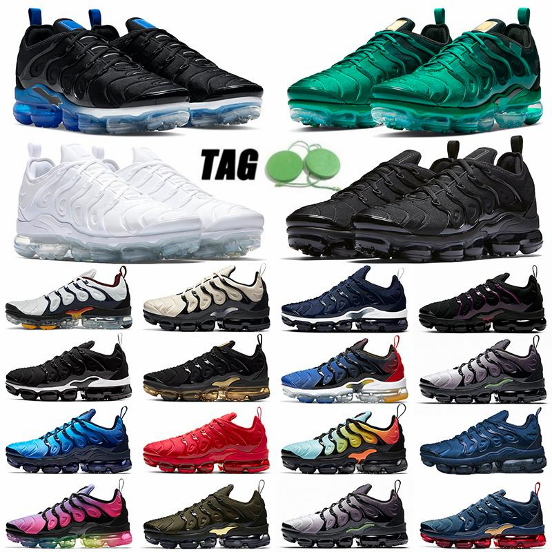 

TN Plus Men Women Running Shoes Big Size Atlanta Triple Black White Orlando Blue Magic Platinum Midnight Navy DMP Mens Trainers Sports Sneakers 36-47, 12