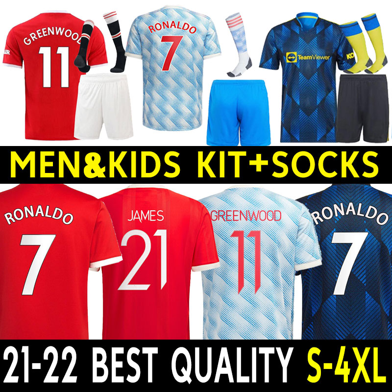 

Fans player version 2022 Men POGBA B.FERNANDES Soccer Jerseys UNITED RASHFORD Fouth Football Shirt 21 22 man kids kit full set+sock thailand uniform RoNALDOES third, Third+epl