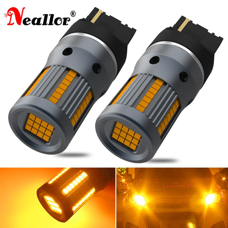 

Emergency Lights 2x T20 W21W WY21W 7440 7440NA LED Turn Signal Light Bulbs Canbus Error Free No Hyper Flash 2800m Amber White 7507 P21W 7506, As pic