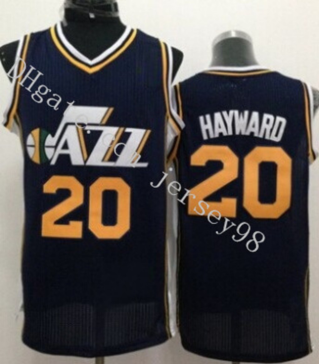 

Utah Jazz Men #20 Gordon Hayward men retro Jersey, Black