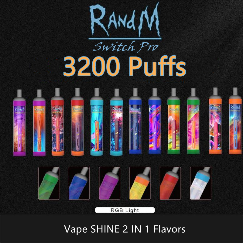 

Original E Cigarettes Electronic Atomizer Switch Pro 3200 Puffs bar 2in1 Dual Flavor 10ml Prefilled Cartridge Vaporizer Vape Pen Pod Kit Disposable Device LED Light