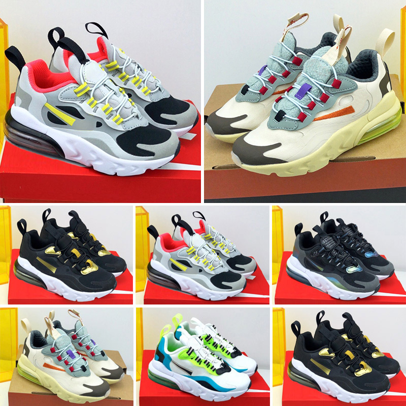 

Infant Kids Walking Running Shoes 27O React Bauhaus Phantom Red Gold Big Small Children Athletic Sneakers Boys Girls Casual Sports, Color 2