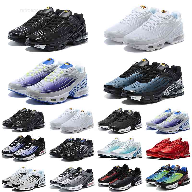 

Top Quality Tn Plus 3 Running Shoes Men Women Triple Black White Laser Blue Deep Royal Mens Trainers Sports des chaussures sneakers, 1 triple black 39-45
