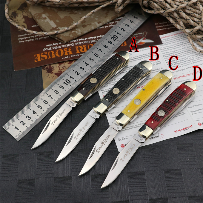 

Boker Plus Traditional Series Folding Knife Hunter Jigged ox Bone Handles 5-1/4" Closed Outdoor Camping Hunting Survival Pocket Knives