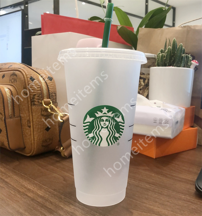 

Starbucks 24OZ/710ml Plastic mug little mermaid confetti Tumbler Goddess gift Lid Reusable Clear Drinking Flat Bottom Straw Bardian Color changing Flash black DHL, Customize