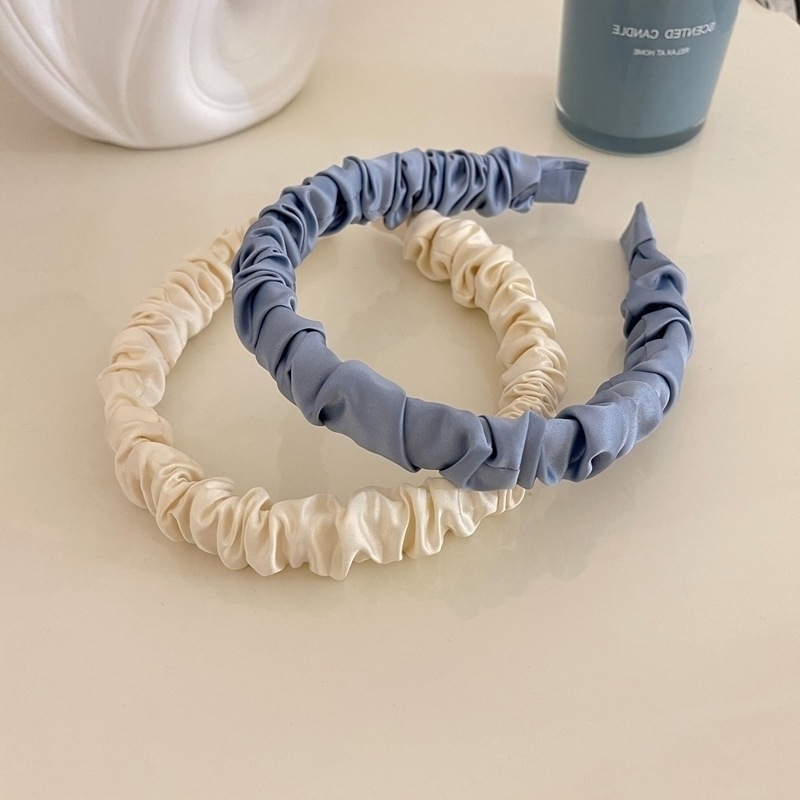 

cream luster French "Youjiami" temperament pleated head hoop simple and versatile hair accessories Korean headdress women