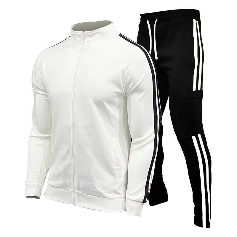 

Zipper Tracksuit Men Set Sporting 2 Pieces Sweatsuit Men Clothes Printed Hooded Hoodies Jacket Pants Track Suits Male Size M-XXL 210707