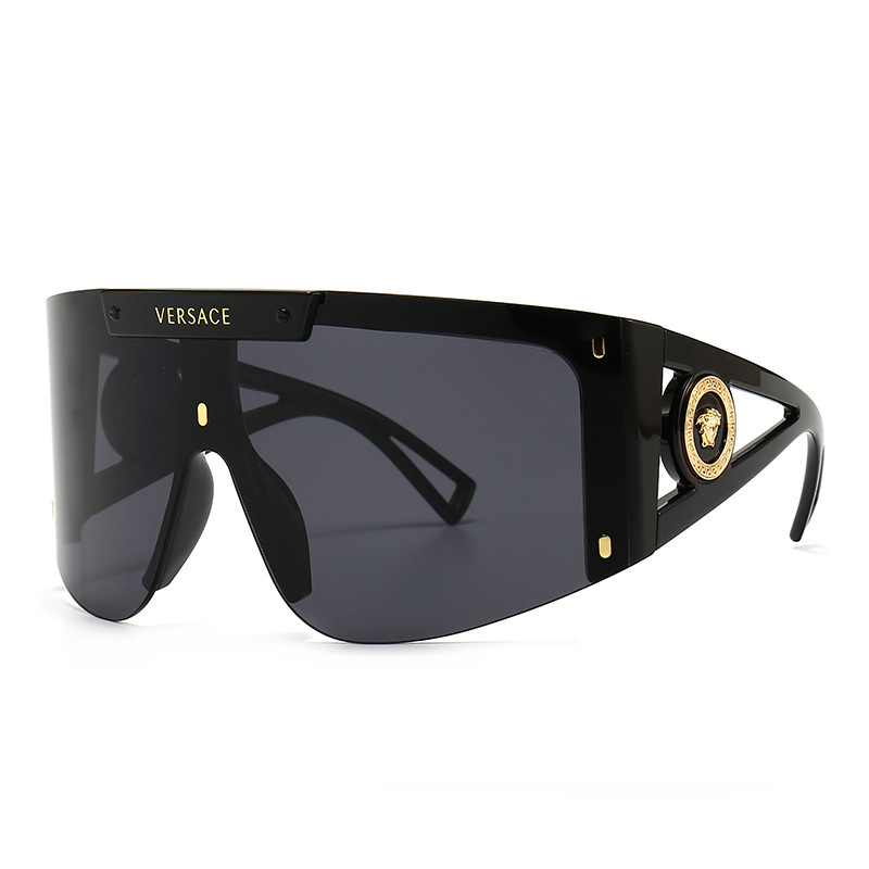

4393 one piece super large frame conjoined sunglass, modern glamour sealed glass, trendy street Sunglass