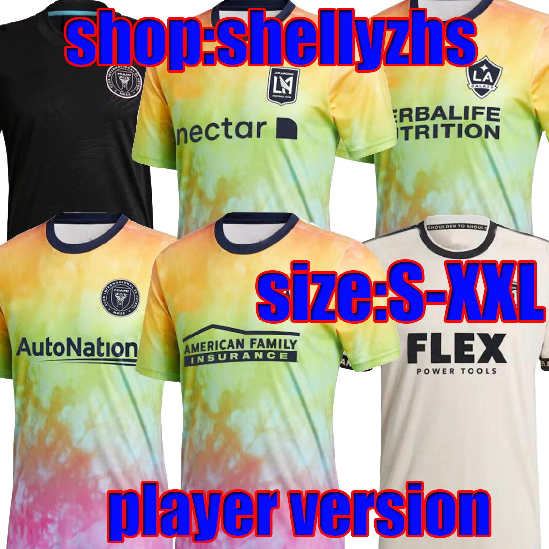 

Player version MLS 2021 2022 LOVE UNITES inter Miami CF soccer jersey LOS ANGELES LA GALAXY 21 22 Higuain BECKHAM Atlanta united lafc PRE MATCH football shirts