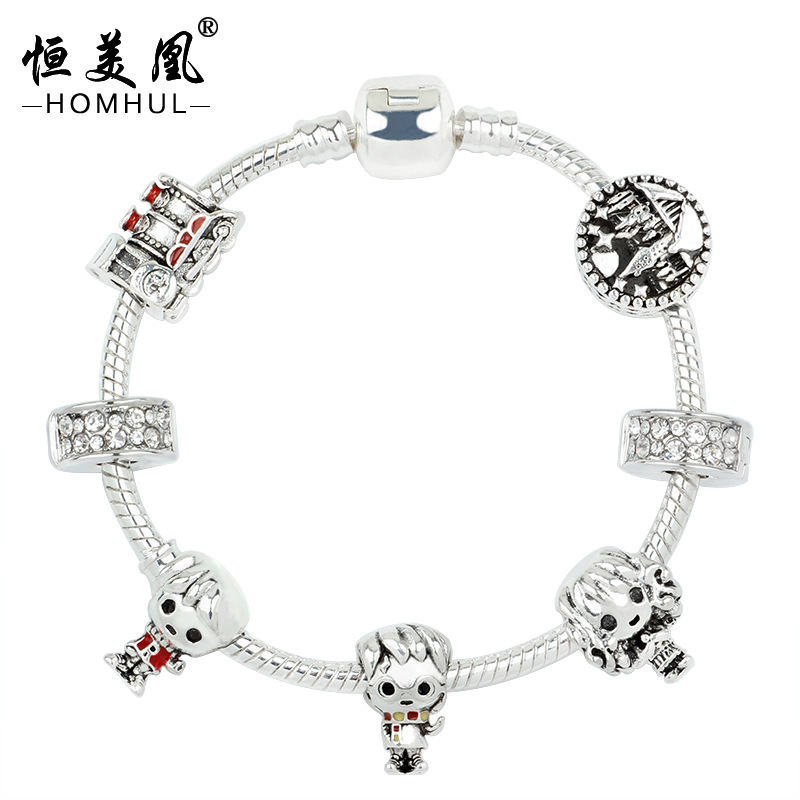 

Harry Pan's Potter Series Ron and Hermione Beaded Bracelet, Silver