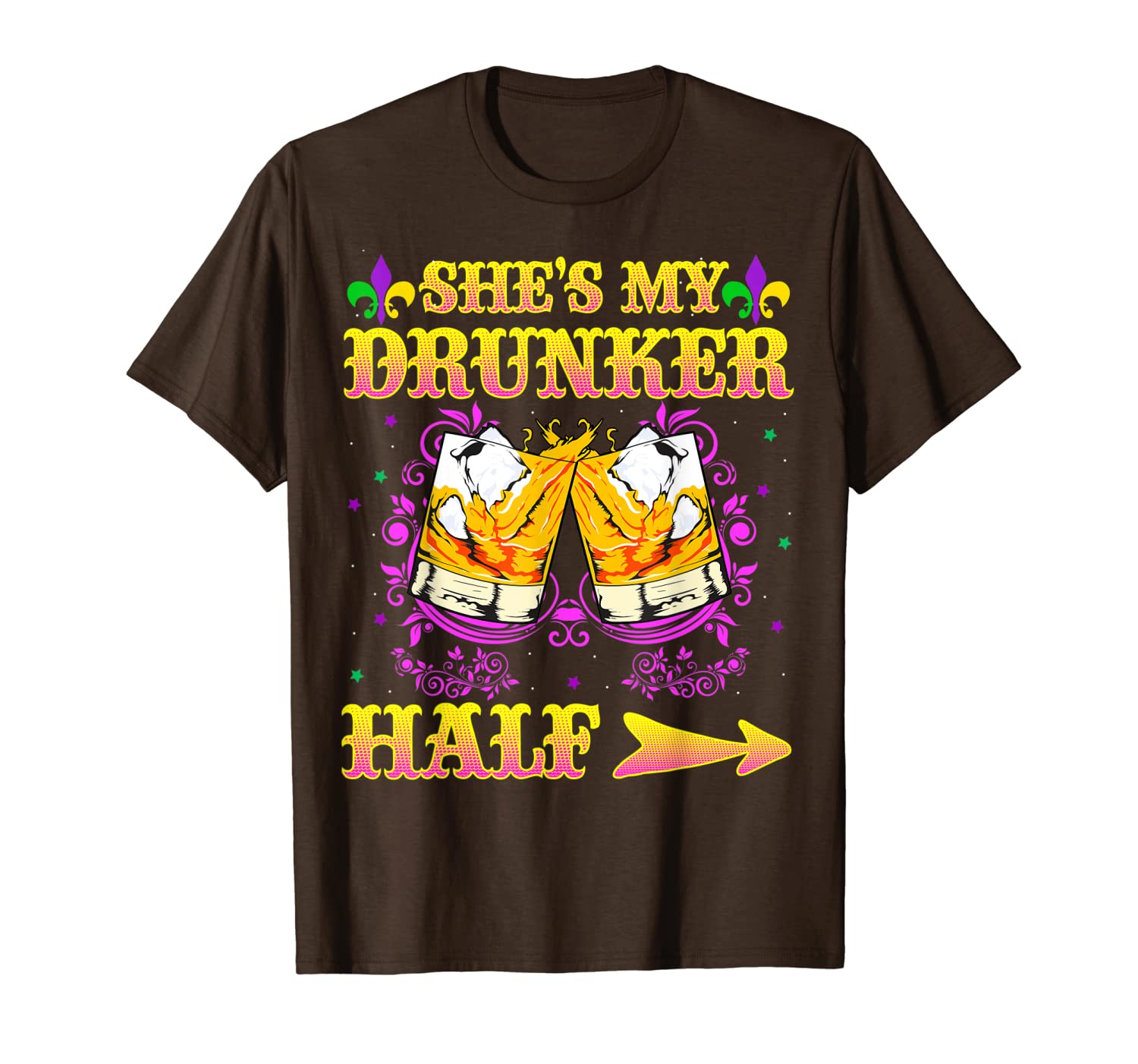 

she's my drunker half shirt couple matching drinking shirts, White;black