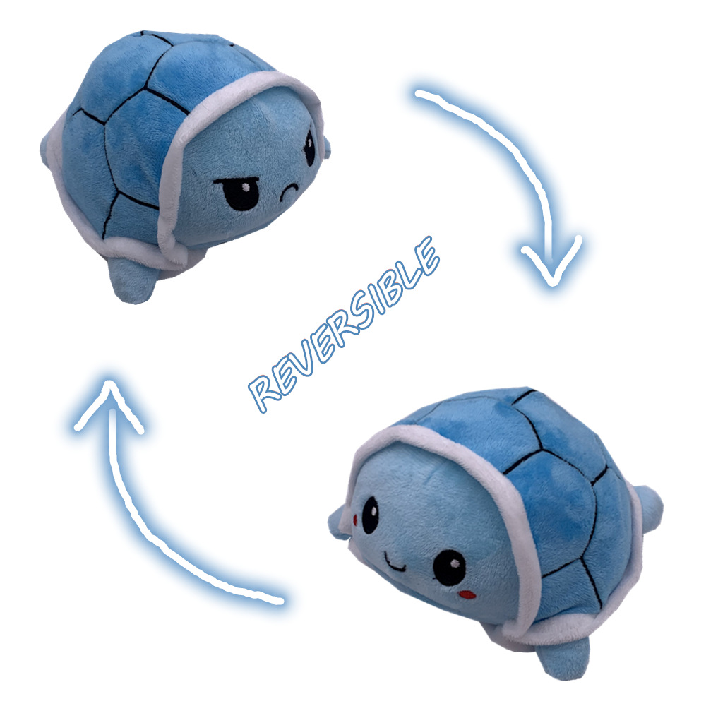 

4 Style Soft Reversible Turtle Plushie Dolls Two Faces Turtle Stuffed Toys Double-Sided Flip Doll Animal Plush Doll Kids Gifts