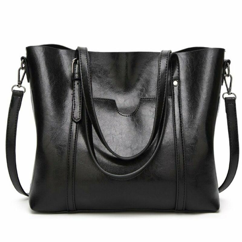 Duffel Bags Women Shoulder Bag Oil Wax Women&#039;s Leather Handbags Luxury Lady Hand With Purse Pocket Messenger Big Tote-image-702998022