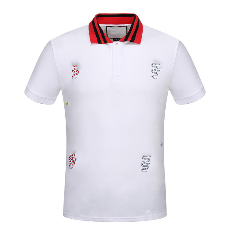 

2021Summer Classic Men's Casual Polo Shirt Short Sleeve MedusaS T-shirt Floral Embroidered Down Collar Design Tops