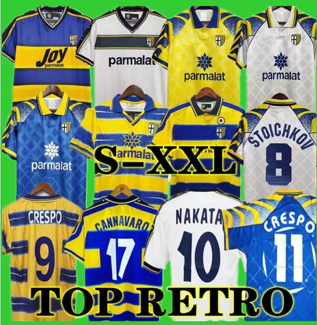 

1999 2000 Parma Calcio Retro soccer Jersey Classic 1998 95 97 99 00 BAGGIO CRESPO CANNAVARO Vintage Football shirt STOICHKOV THURAM 01 02 03, 02 03 away