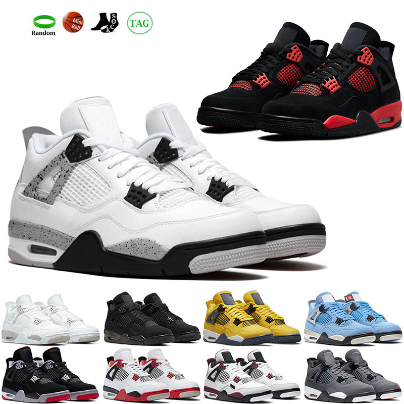 

men basketball shoes women 4s Red Thunder 4 Black Cat White Oreo Bred Patent Dark Mocha Marina University Blue mens sports sneakers outdoor 36-47, #5