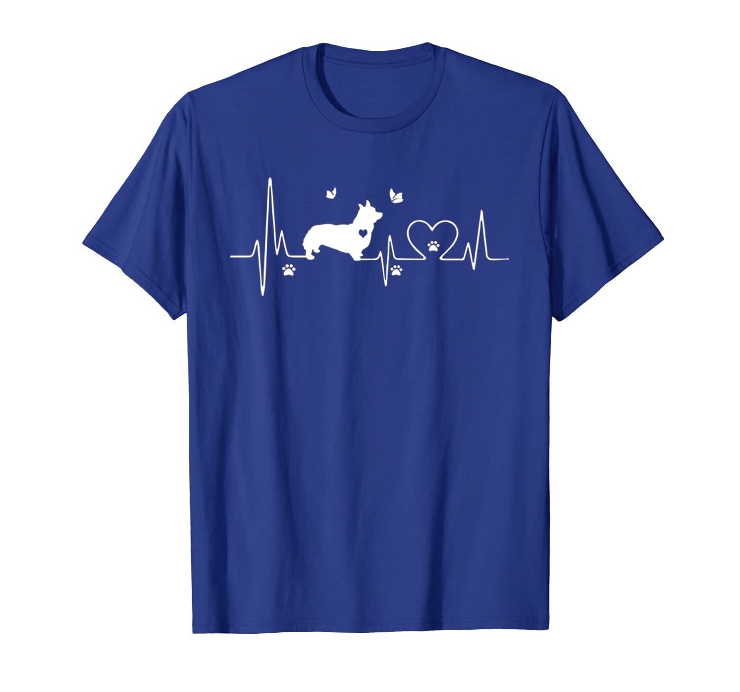 

corgi dog in my heartbeat shirt, cute gift for corgi lovers, White;black