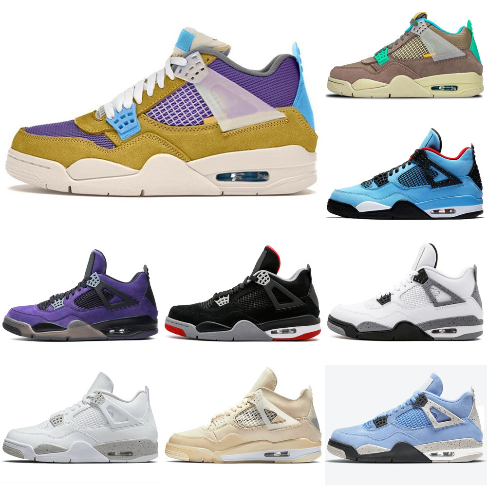 

Top Quality Jumpman 4s Mens Trainers 4 Basketball Shoes Sail White Off Oreo Desert Moss Taupe Haze UNC Travis Scotts Sneakers Jumpman UNDEFEATED Union JORDÁN, #46 lvs blue 40-47