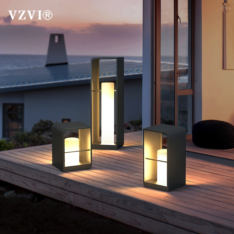 

VZVI Waterproof Villa Outdoors Landscape Lawn Lamps 110V-220V LED Bulbs Street Light Courtyard Garden Decoration Lighting Solar