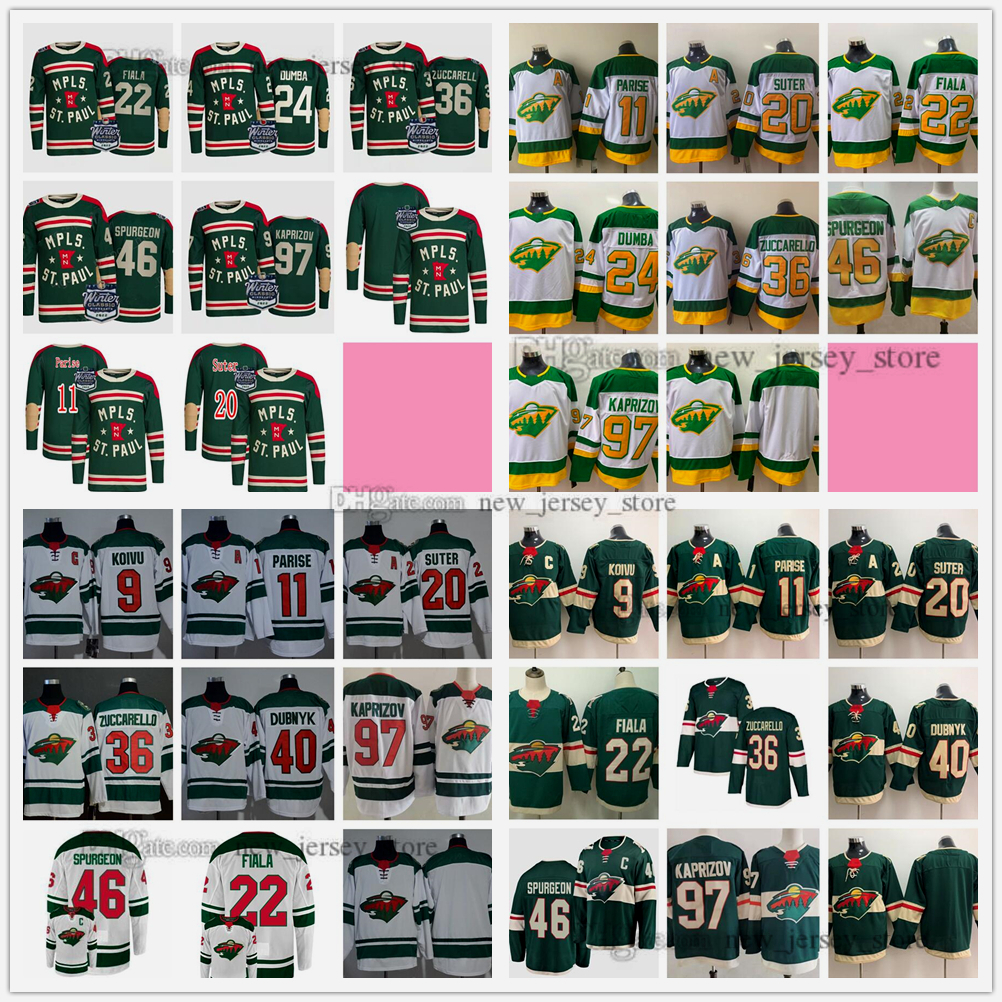 

2022 Winter Classic Reverse Retro Hockey 97 Kirill Kaprizov Jerseys 46 Jared Spurgeon 11 Zach Parise 22 Kevin Fiala Matt 36 Mats Zuccarello 40 Devan Dubnyk Ryan Suter, Green