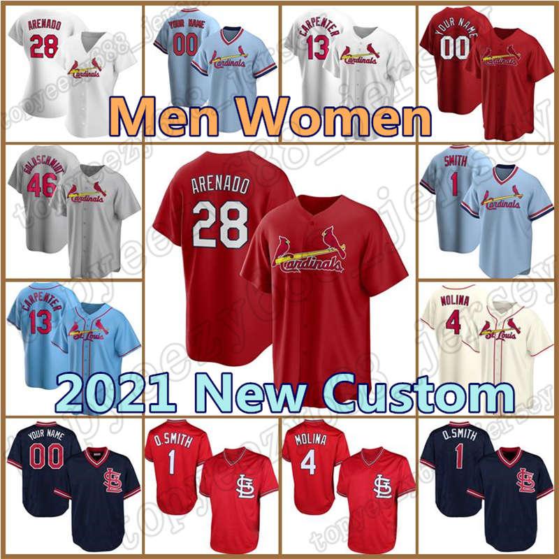 

Cardinal 28 Nolan Arenado Jersey St Louis Custom Paul Goldschmidt Jerseys Yadier Molina Ozzie Smith Dexter Fowler Carpenter Men Women, Blue;black