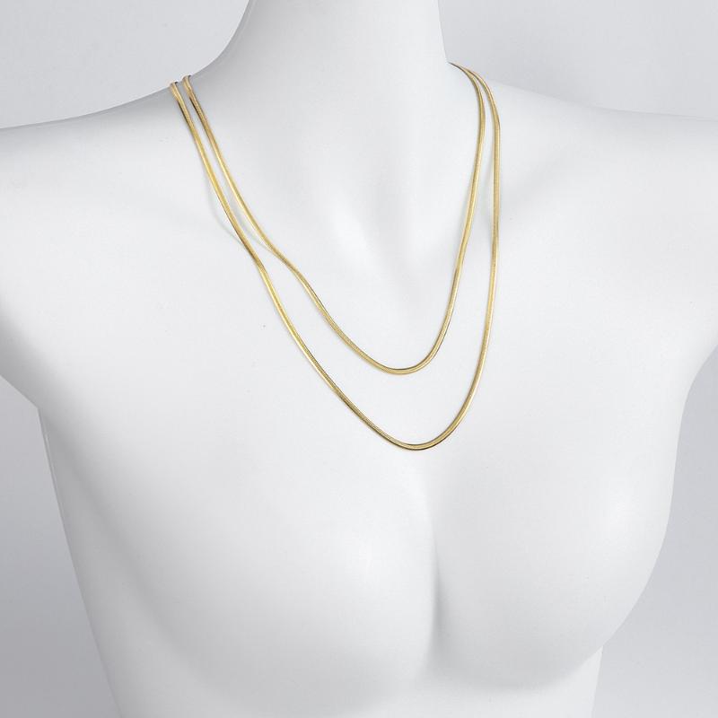 

Pendant Necklaces Luxury Stainless Steel Double Layer Snake Necklace With 120CM Sleek Collection Smooth Chain As Fashion Lady Gift