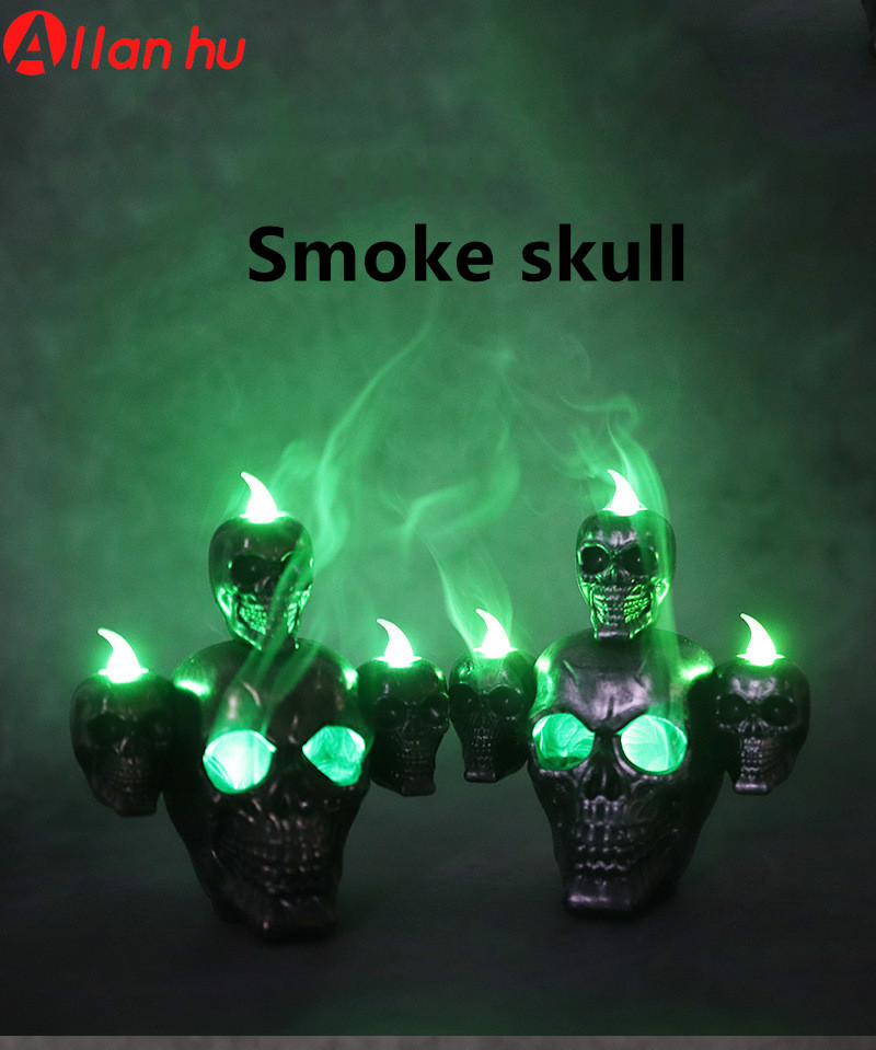 

Halloween new product smoke horror skull head lamp pumpkin lamp LED electronic candle light haunted house decoration prop sg6