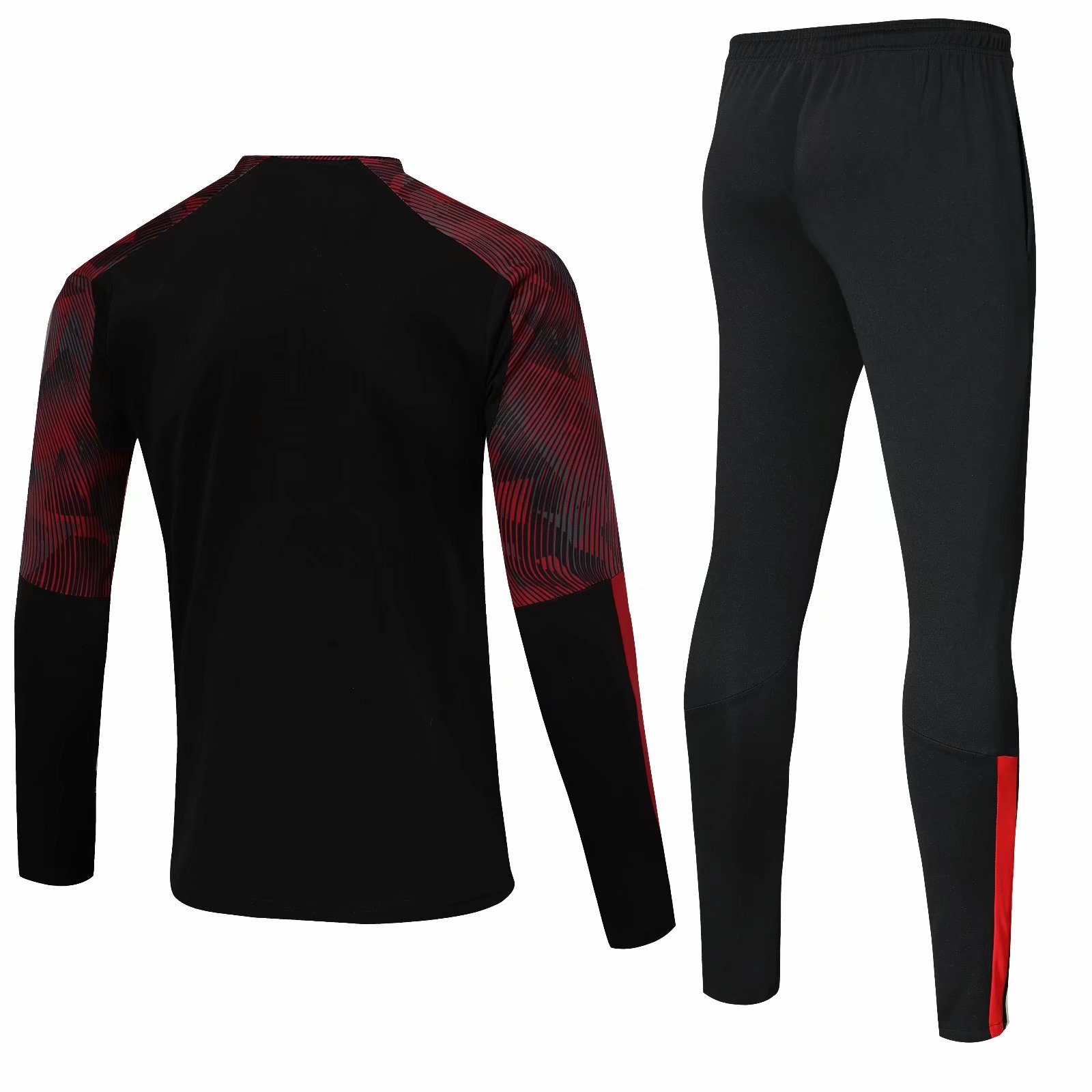 

#B14 Can be customized soccer Tracksuit Track kit running jacket chandal training suits sports wear And trousers, Black