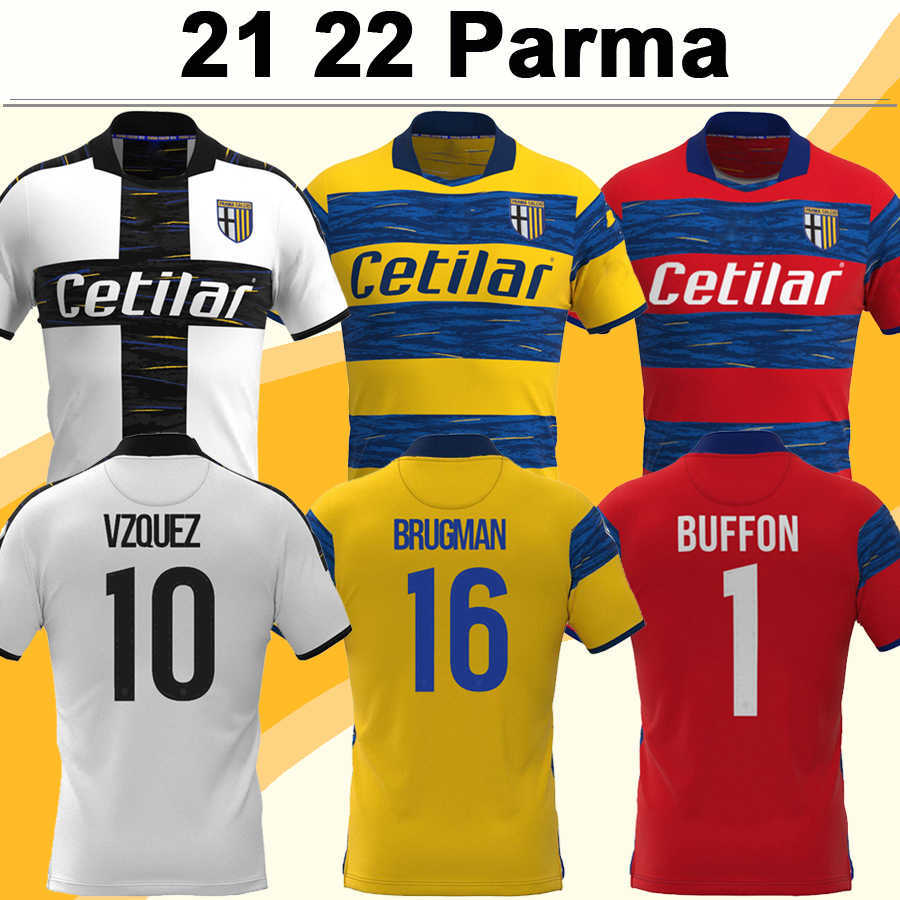 

21 22 Parma VAZQUEZ BUFFON Mens Soccer Jerseys MIHAILA INGLESE BRUGMAN TUTINO Home Away Goalkeeper men t-Shirts Short Sleeve Uniforms, Qm4257 21 22 home ser.e a patch