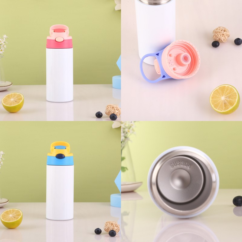 

12oz Sublimation lnsulated Sippy cups 12Oz 350ml Tumblers Kids water bottle straight Stainless Steel Sublimation Blanks Drinking water cup