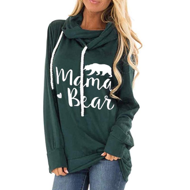 

Women's Hoodies & Sweatshirts Women Sweatshirt Hoodie With Drawstrings Tops Bear Printed Letter Loose O-neck Long-Sleeve Casual Fermale, Black