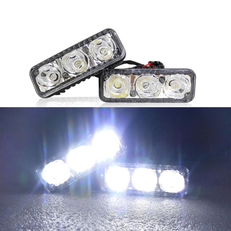 

Car Headlights 2Pcs Waterproof High Power LED Running Lights With Lens DC 12V 6000K 6 Replacment