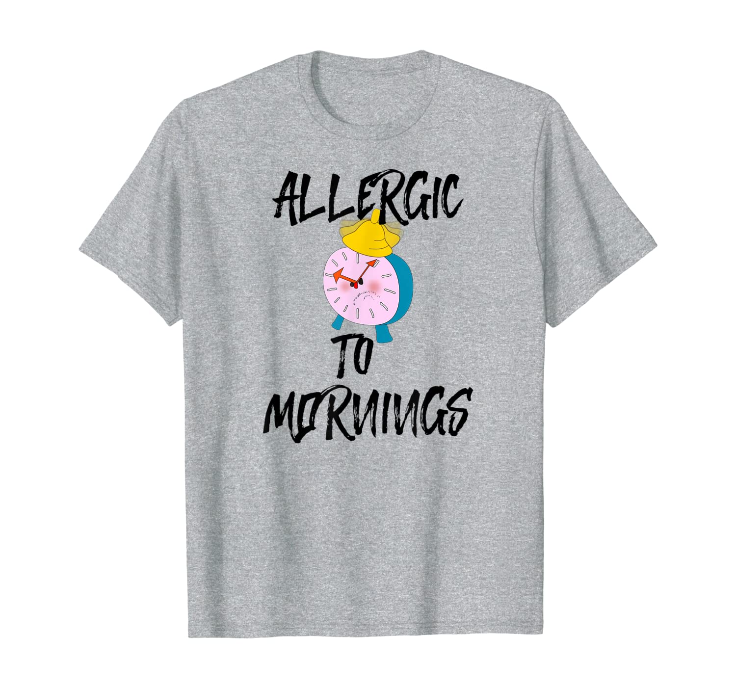 

allergic to mornings shirt funny tired hate mornings gift t-shirt, White;black