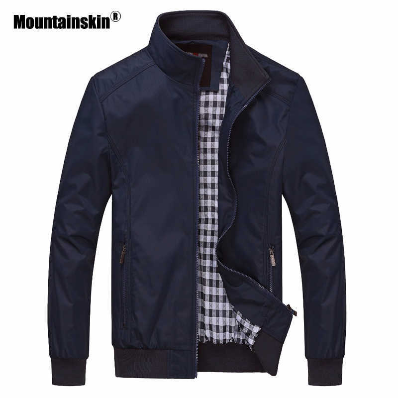 

Mountainskin 2020 New Men's Jackets Autumn Casual Coats Solid Color Slim Fit Male Bomber Jacket Mens Brand Clothing 6XL SA529 X0621, Grey