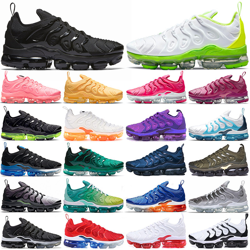 

Max Vapor TN plus running shoes men women Triple Black Barely Volt Creamsicle Atlanta Noble Red Wolf Grey Zebra USA tns mens womens outdoor sports trainer sneakers, 36-40 yolk