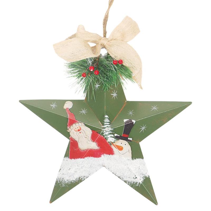 

Christmas Decorations Wrought Iron Star Pendant Handcrafted Decor Indoor Outdoor Ornament For Front Door