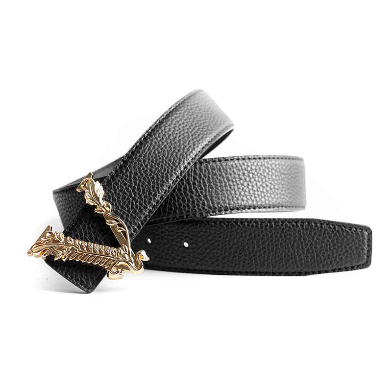 

Top Luxury Designer Brand V Buckle Belt Men High Quality Women Genuine Real Leather Dress Strap for Jeans Waistband Grey, As shown