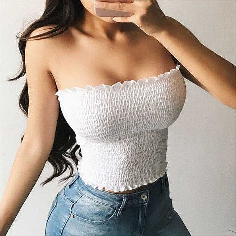 

Fold Lace Mesh Sexy Women Ruffle Tank Tops Camis Elasticity Corset Top Gothic Summer Vintage Clothes 4UBD 210603, Black