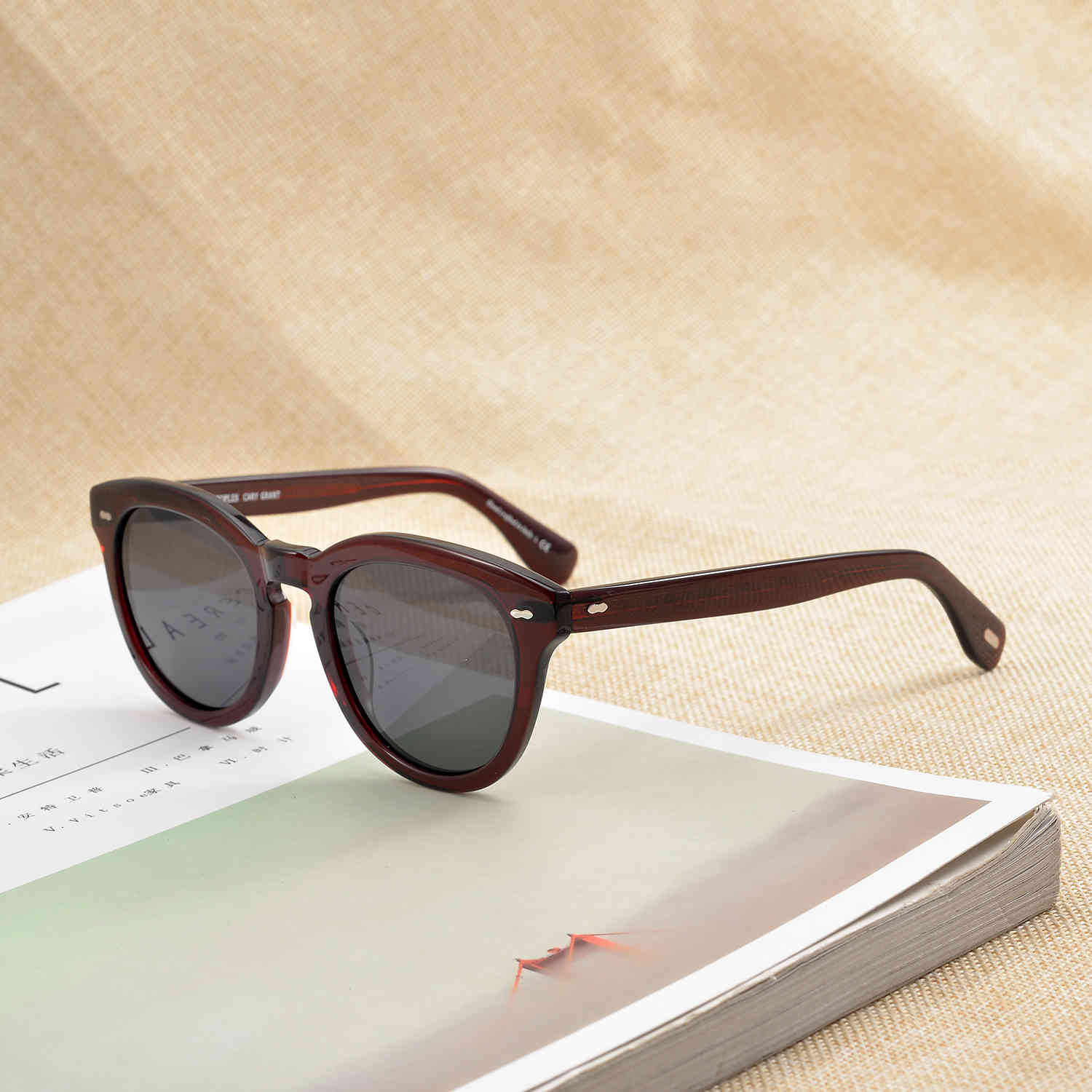 

Cary Grant Brand Designer Polarized Sunglasses Men Women Driving Shades Male OV5413 Vintage Round Sun Glasses Oculos De Sol