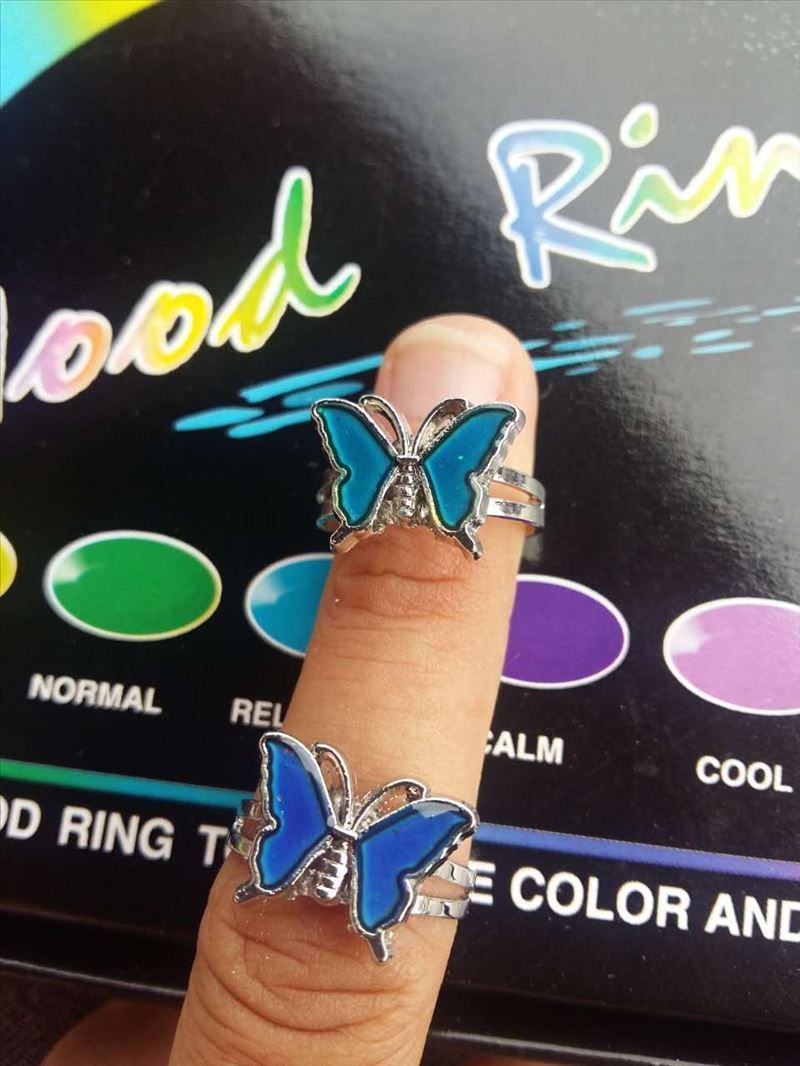 

Super Butterfly mood ring change color rings mix size changecolor to the temperature of your blood 100pcs/lot
