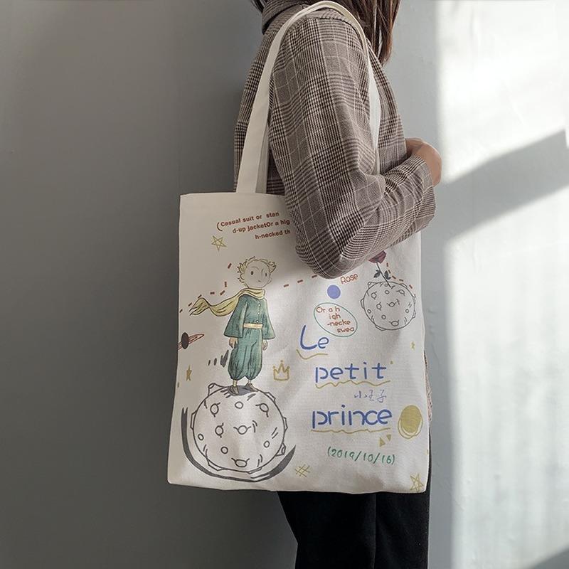 

Evening Bags Women's Canvas Tote Korean Students Shoulder Cotton Cloth Shopping Bag Eco Foldable Shopper Female Handbag For Girls