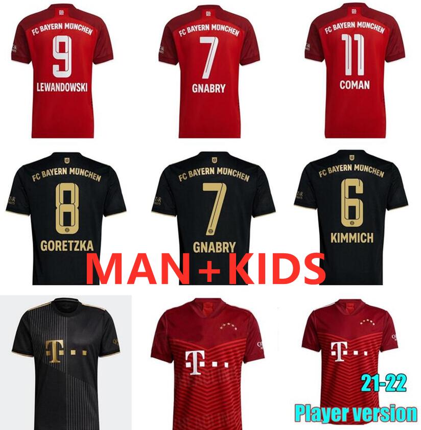 

21 22 BayERn MuNIch Soccer Jerseys Away Black 2021 2022 Men + Kids LEWANDOWSKI KIMMICH MULLER PAVARD Sane Gnabry Football Shirts