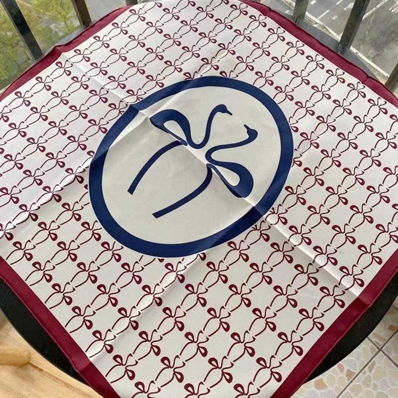 

Scarves 26" Square 100% Silk Head Scarf For Hair Wrapping Women Fashion Print Neckerchief Necktie Wraps