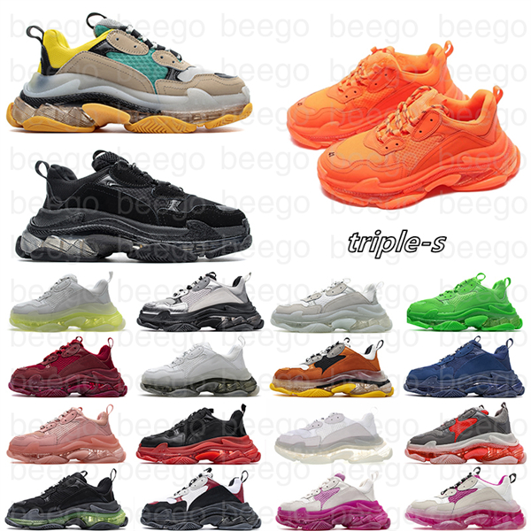 

men women designer casual runner Running Shoes triples s sneakers sneaker 17fw paris triple Luxury Mens Womens platform sports shoe black white Balenciaca, No.7 only female size